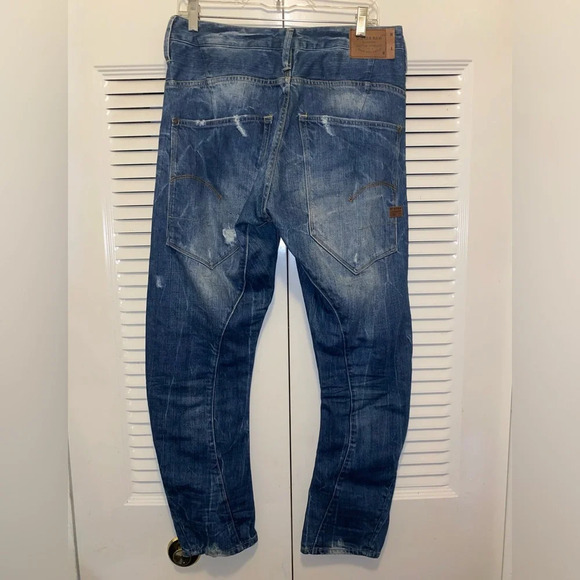 G Star Raw C 3D Loose Tapered Atlantic wash distressed denim jeans 31x32 - Picture 5 of 6